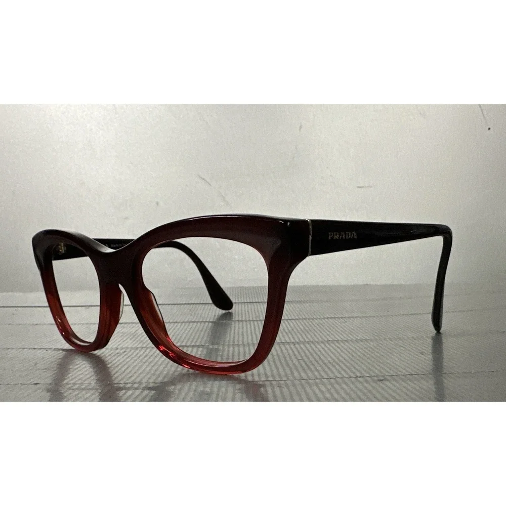 Authentic Prada SPR16P 54 MAX-OA5 140  Red Gradient Cat Eye only Frames Italy